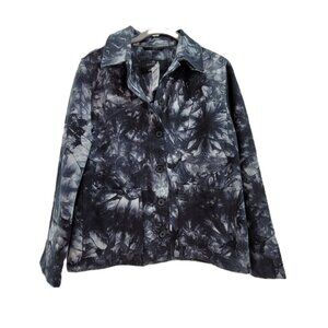 Empyre Jacket Women's S Black White Tie Dye Auden Canvas Jean Heavy Oversize
